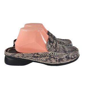 Ann Klein Mapentagon Shoes Women Size 8.5 Mules Black Gray Loafers Driving Moc